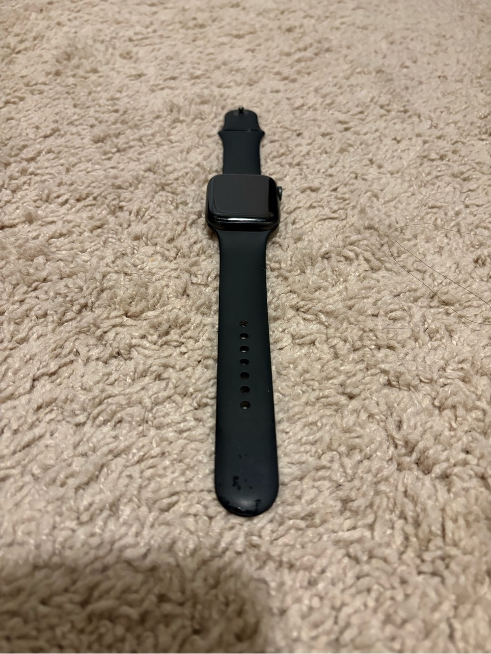 Apple Smartwatch with Black Silicone Band